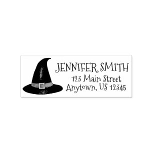 Halloween Spuk House Pointy Hexenhut-Hutadresse Gummistempel