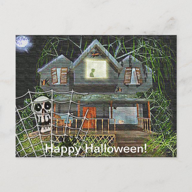 Halloween Spuk House Postkarte (Vorderseite)