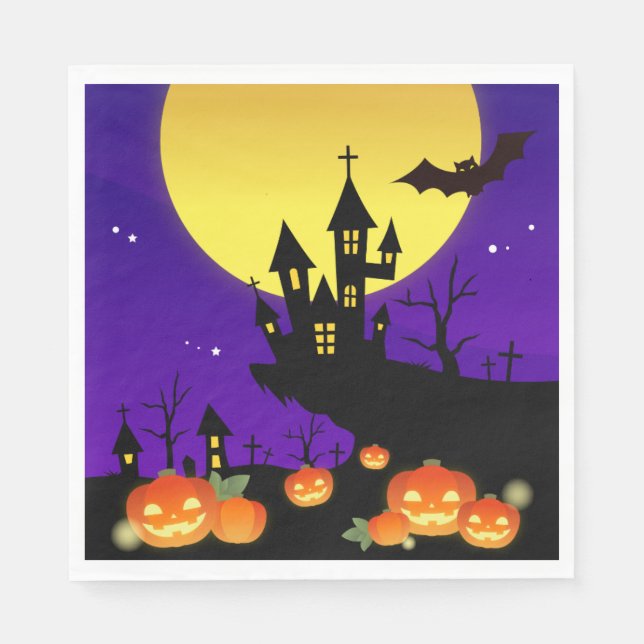 Halloween Spuk House Serviette (Vorderseite)