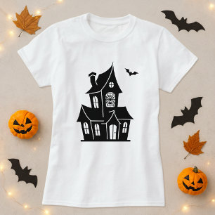 Halloween Spuk House Silhouette T-Shirt