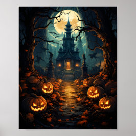 Halloween Spuk House Spooky Autumn Hexchy Vibe Poster