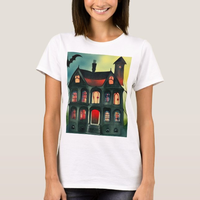 Halloween Spuk House T-Shirt (Vorderseite)