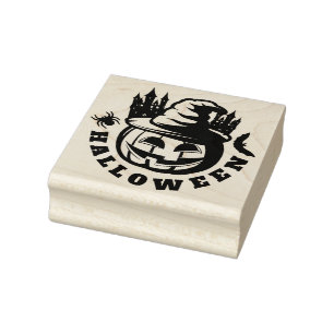 Halloween Spuk House und Pumpkin Gummistempel