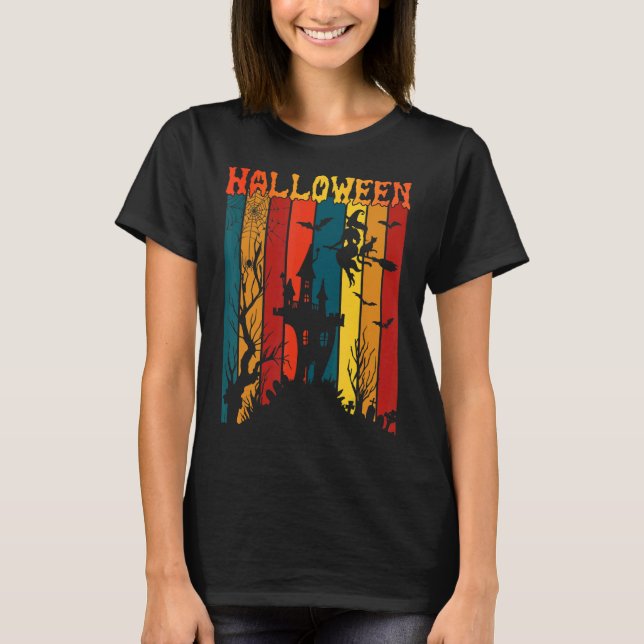 Halloween Spuk House Vintag T-Shirt (Vorderseite)