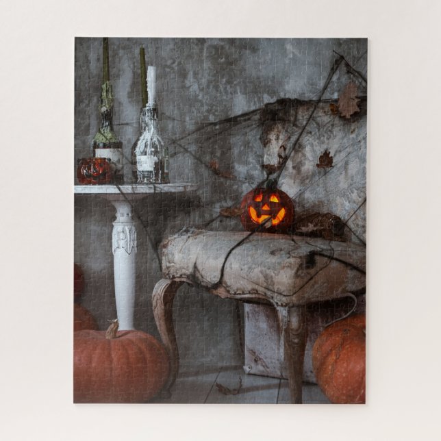 Halloween Spuk House Wohngestaltung Pumpkins Puzzle (Vertikal)