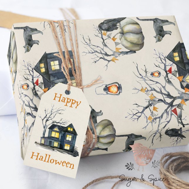 Halloween Spuk House Wrapping Paper Geschenkpapier (Von Creator hochgeladen)
