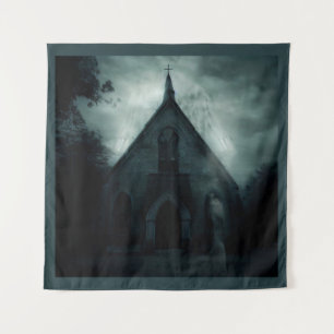 Halloween - Spuk Kirche 1 Wandteppich