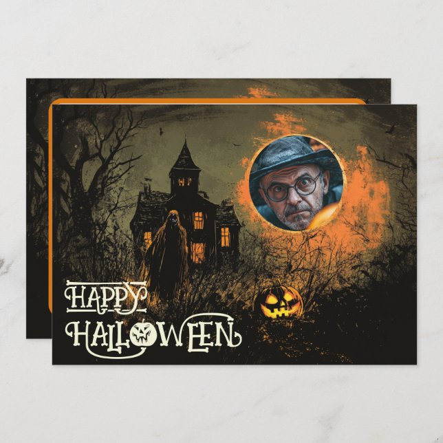 Halloween Spuk Manor von Mischief Einladung (Vorne/Hinten)