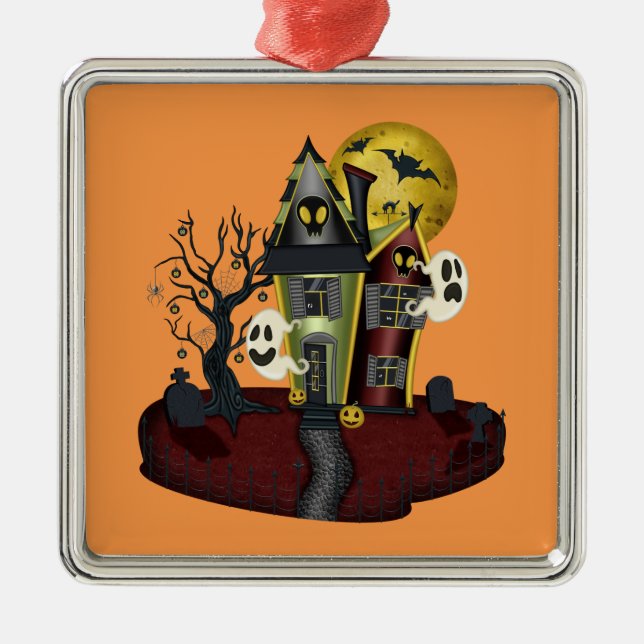 Halloween-Spuk Ornament Aus Metall (Vorne)