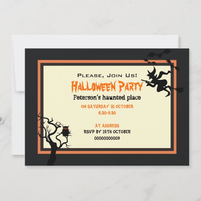 Halloween Spuk Place Party Einladung 5" x 7" (Vorderseite)