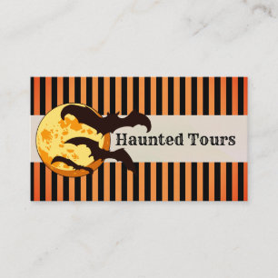 Halloween Spuk Tours Orange Black Visitenkarte