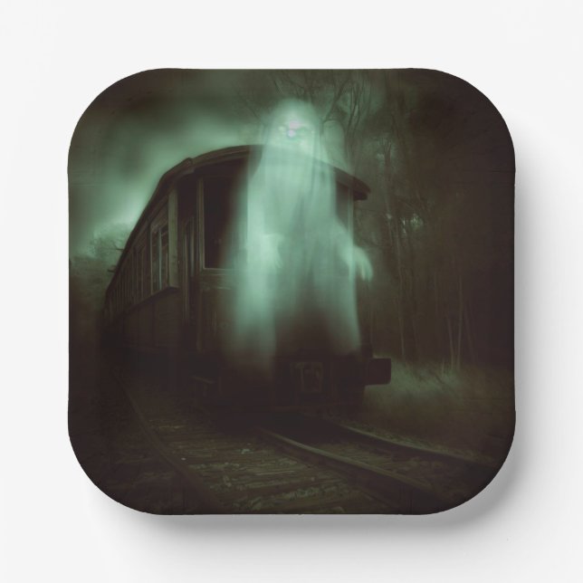 Halloween - Spuk Zug 2 Pappteller (Vorderseite)