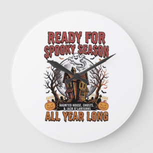 Halloween Spukhaus bereit für das gruselige Saison Große Wanduhr
