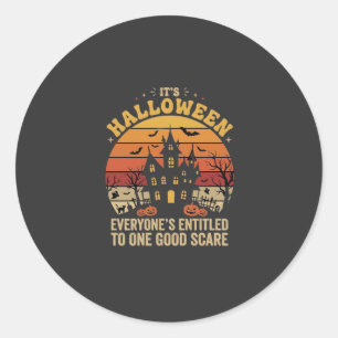 Halloween Spukhaus Ein Guter Schrecken Design_1 Runder Aufkleber