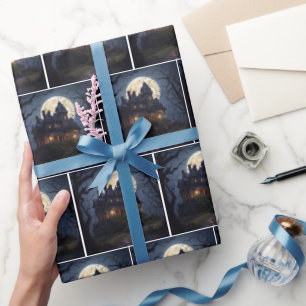 Halloween Spukhaus Geschenkpapier