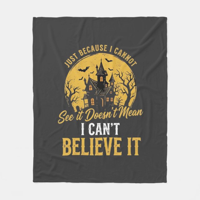 Halloween Spukhaus Glaube es Design_1 Fleecedecke (Vorderseite)
