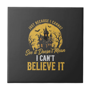Halloween Spukhaus Glaube Es Design_1 Fliese