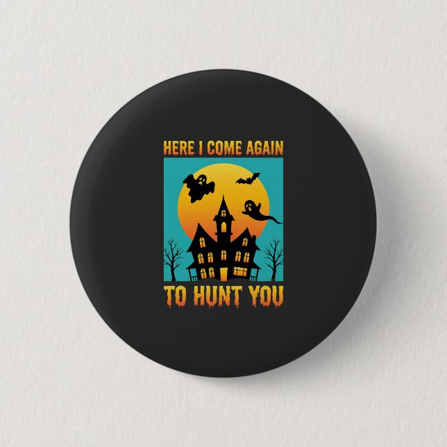 Halloween Spukhaus hängt mit meinen Hexen Button (Vorderseite)
