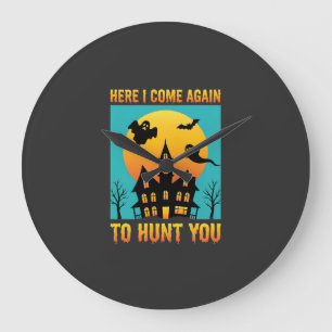 Halloween Spukhaus hängt mit meinen Hexen Große Wanduhr