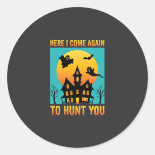 Halloween Spukhaus hängt mit meinen Hexen Runder Aufkleber
