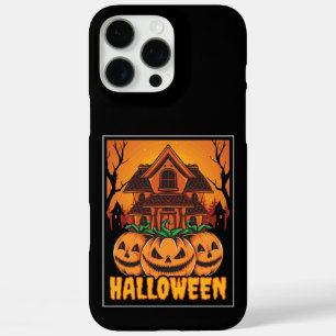 Halloween Spukhaus-Kürbis-Illustration iPhone 16 Pro Max Hülle
