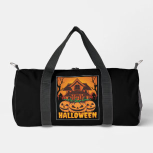 Halloween Spukhaus-Kürbis-Illustration Duffle Bag