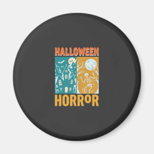 Halloween Spukhaus Mond Skelett Design_1 Magnet