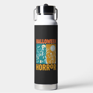 Halloween Spukhaus Mond Skelett Design_1 Trinkflasche
