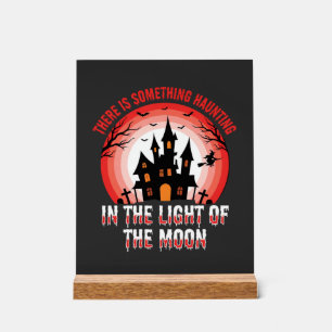 Halloween Spukhaus Mondlicht Hexe Acrylschild