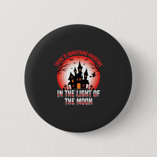 Halloween Spukhaus Mondlicht Hexe Button