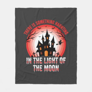 Halloween Spukhaus Mondlicht Hexe Fleecedecke