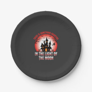 Halloween Spukhaus Mondlicht Hexe Pappteller