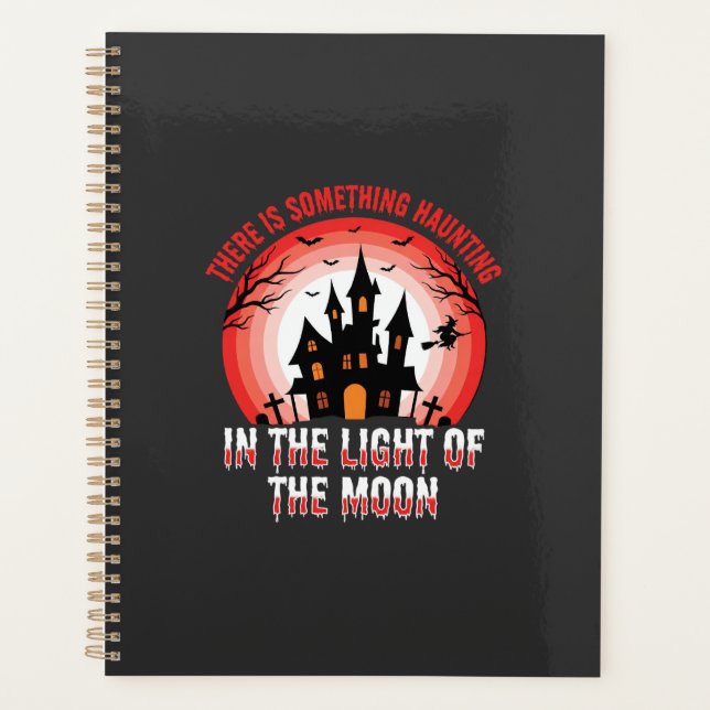 Halloween Spukhaus Mondlicht Hexe Planer (Vorderseite)
