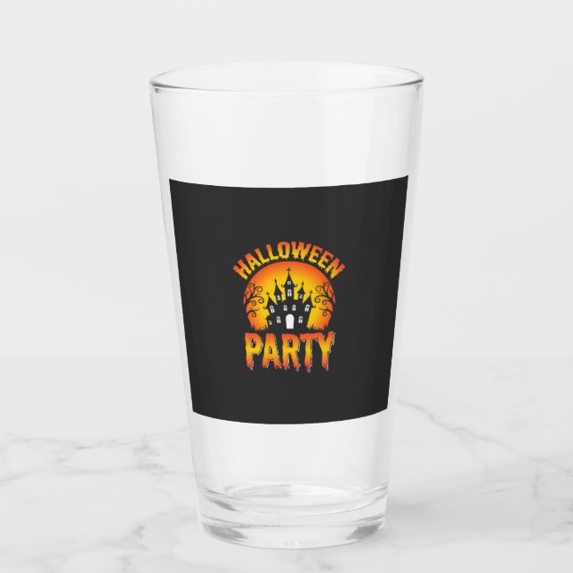 Halloween Spukhaus-Party-Vektor Glas (Vorderseite)