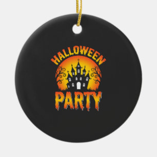 Halloween Spukhaus-Party-Vektor Keramik Ornament