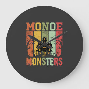 Halloween Spukhaus Retro-Monster Große Wanduhr
