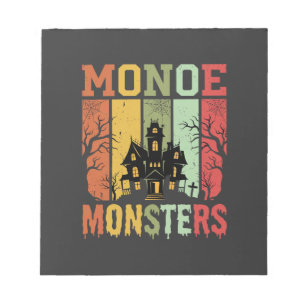Halloween Spukhaus Retro-Monster Notizblock