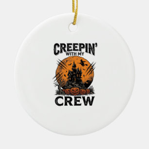 Halloween Spukhaus Schleichen Mit Meiner Crew Shir Keramik Ornament