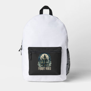 Halloween Spukhaus Schreckens-Vibes-Design Bedruckter Rucksack