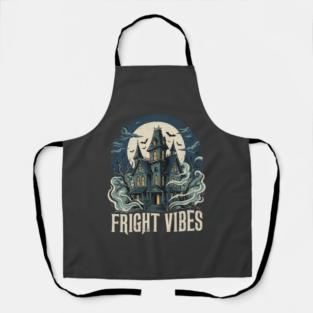 Halloween Spukhaus Schreckens-Vibes Design Schürze (Vorderseite)