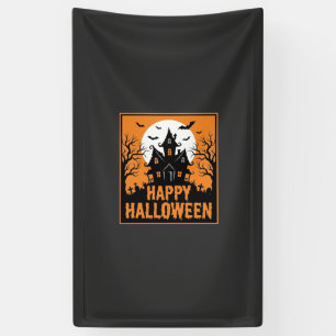 Halloween Spukhaus Silhouette Vektordesign_1 Banner