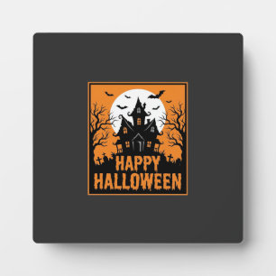 Halloween Spukhaus Silhouette Vektordesign_1 Fotoplatte