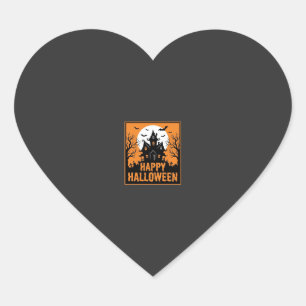 Halloween Spukhaus Silhouette Vektordesign_1 Herz-Aufkleber