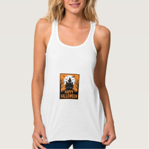 Halloween Spukhaus Silhouette Vektordesign_1 Tank Top