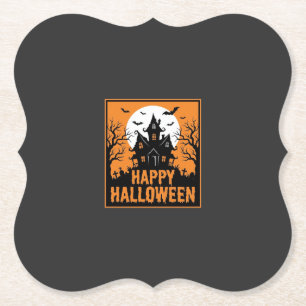Halloween Spukhaus Silhouette Vektordesign_1 Untersetzer