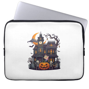 Halloween Spukhaus Skelette Kürbis Geist Cr Laptopschutzhülle