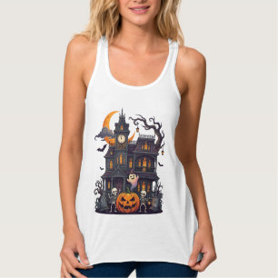 Halloween Spukhaus Skelette Kürbis Geist Cr Tank Top