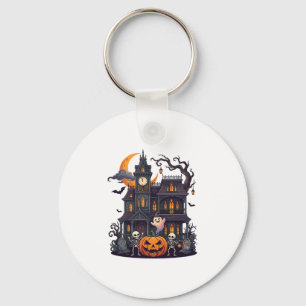 Halloween Spukhaus Skelette Kürbis Geist Kr Schlüsselanhänger