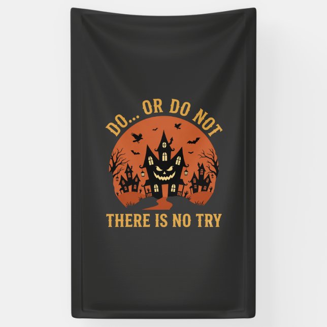 Halloween Spukhaus Tu es oder tu es nicht Banner (Vertikal)