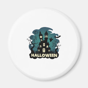 Halloween Spukhaus Uhrturm Fledermäuse Geist_1 Magnet
